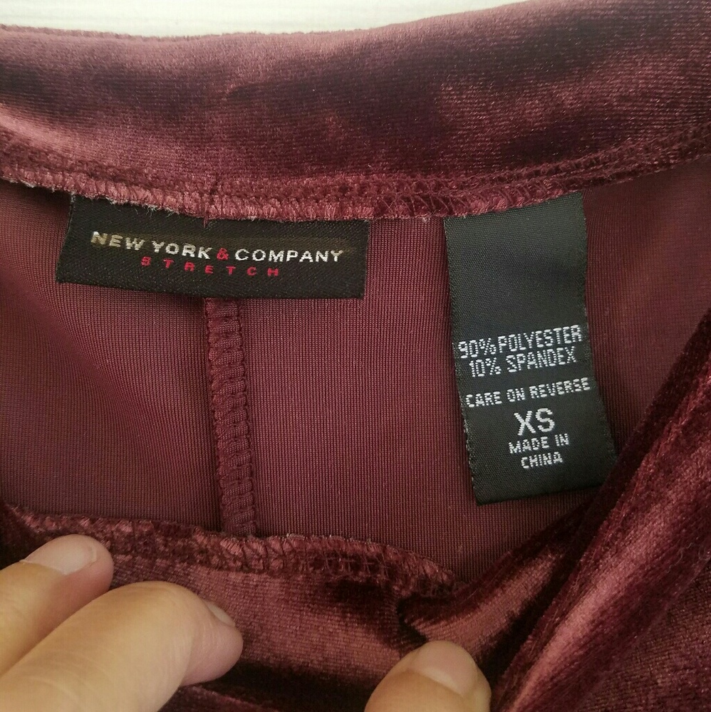 New York & Company/ dark red velvet dress/tunic - Picture 2 of 4